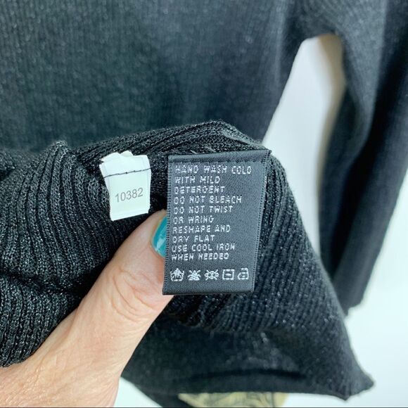 Faux Ribbed Cardigan Metallic Black August Silk - Picture 8 of 10